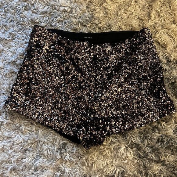 Champagne Sequin Shorts - Picture 1 of 5